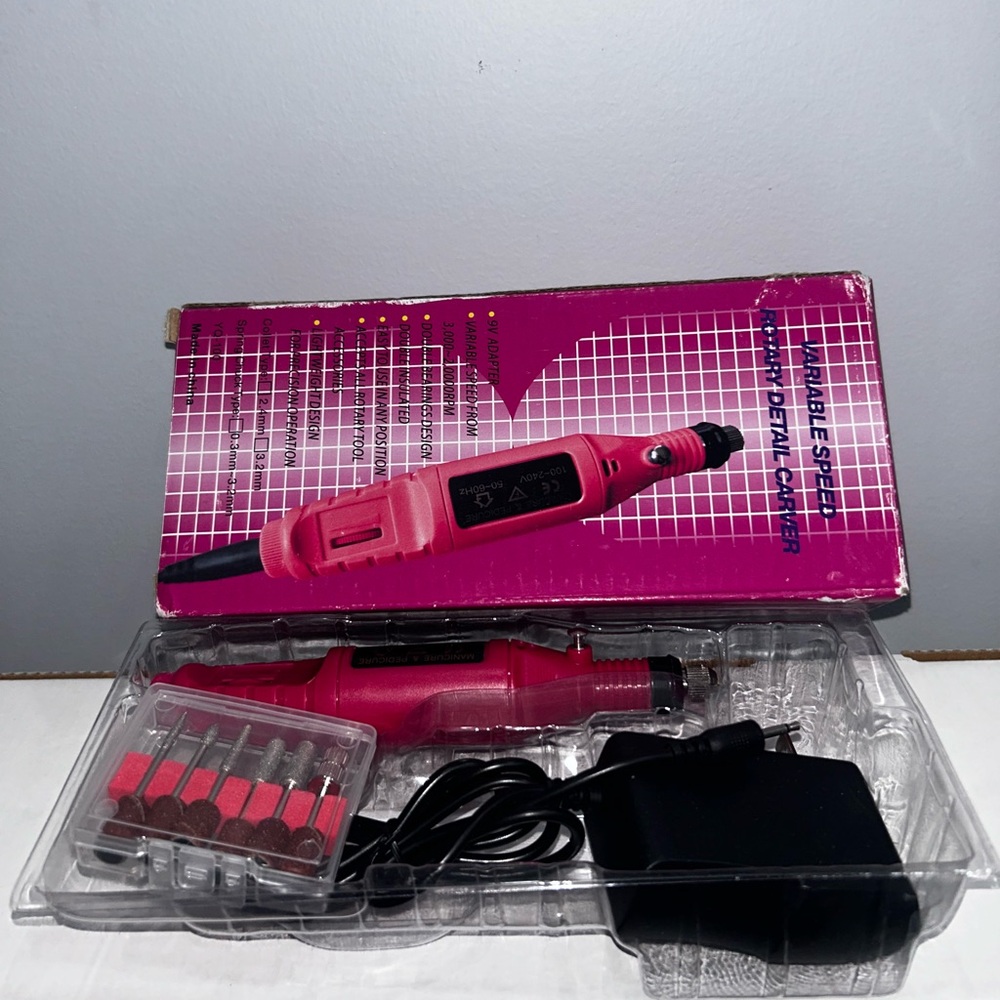 Electric Nail Drill Set in Pink